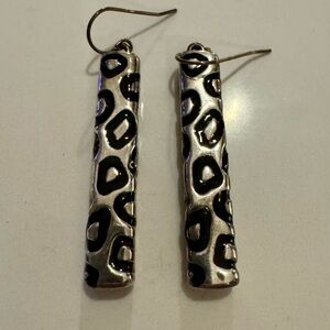 Simon Sebbag Sterling Silver Leopard Print Drop Earrings